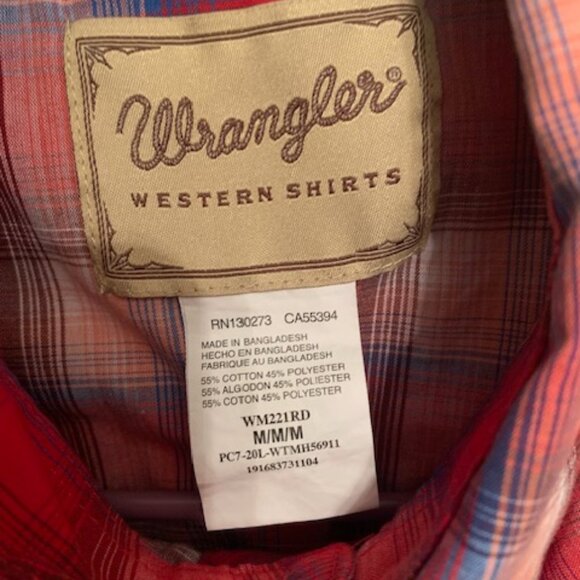 Wrangler Western Plaid pearl snap button down shirt - Picture 2 of 3
